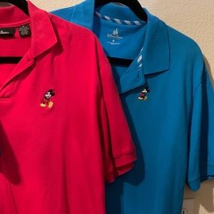 Bundle Lot 2 Mickey Logo Polo Shirts Disney Parks
